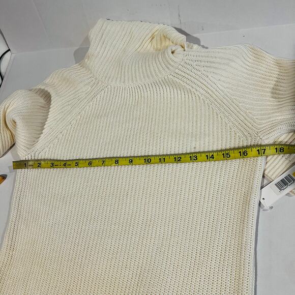 Kensie Turtle Neck Ribbed Knit Sweater Dress Size M Medium NWT Cream - Picture 6 of 7